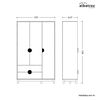 Clóset Vekkahome Ipe 3 Puertas 2 Cajones Blanco Café