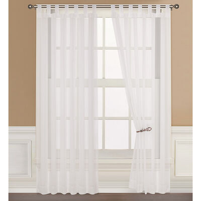 Set Cortinas Velo Lino-Presilla Blanca 140X220 Cm