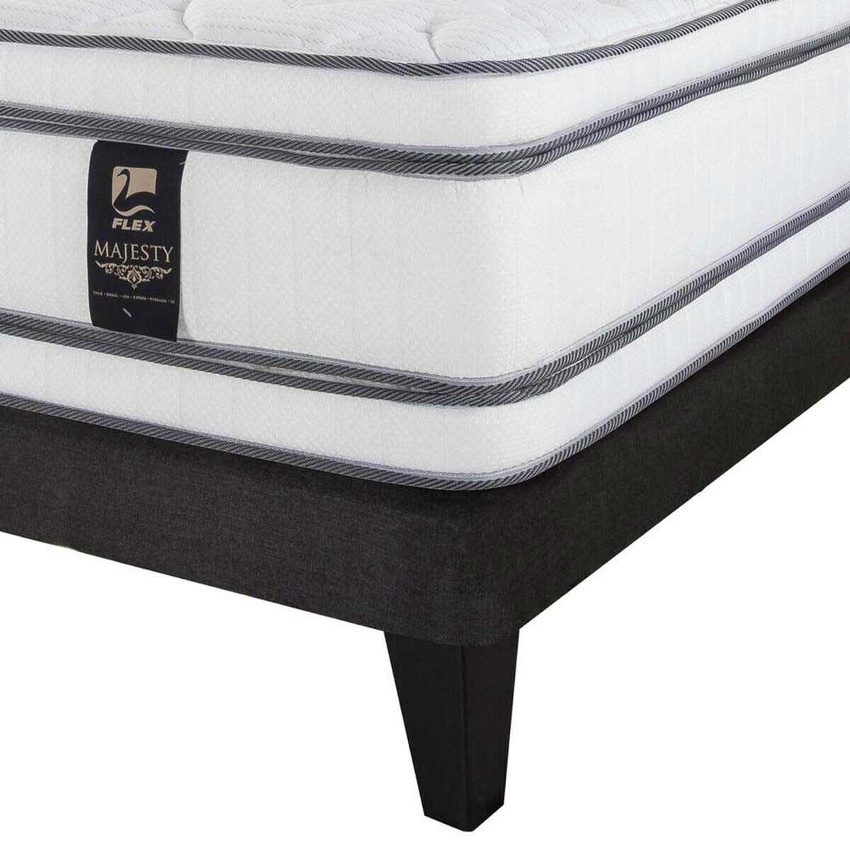 Cama Europea Flex King Majesty + 1 Respaldo