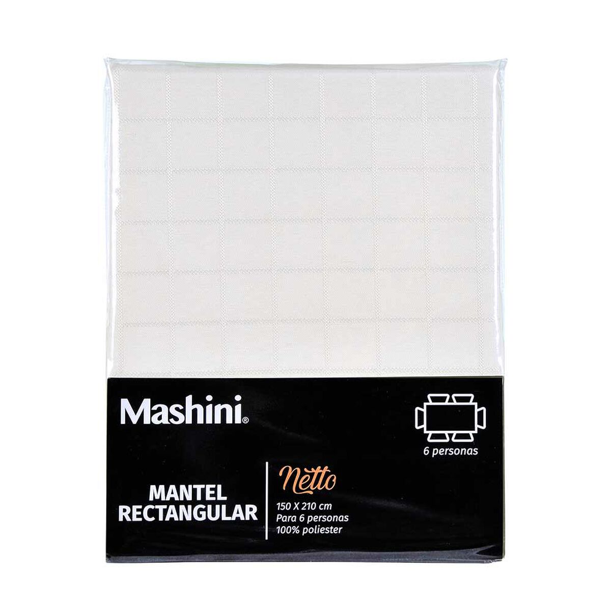 Mantel Rectangular Mashini Liso Beige 210 x 150 cm