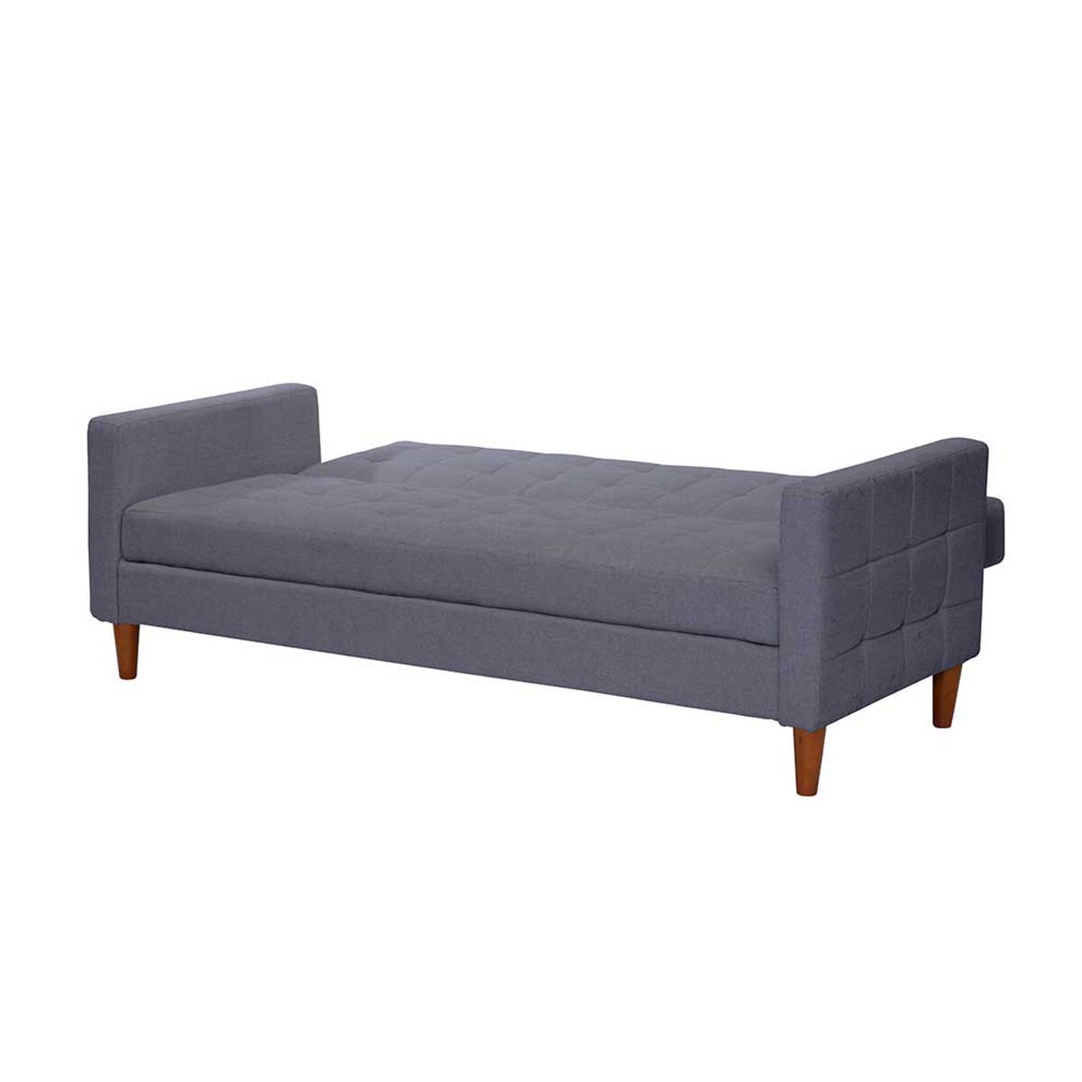 Futón Latam Home Genova Lino 3 Cuerpos Gris Oscuro