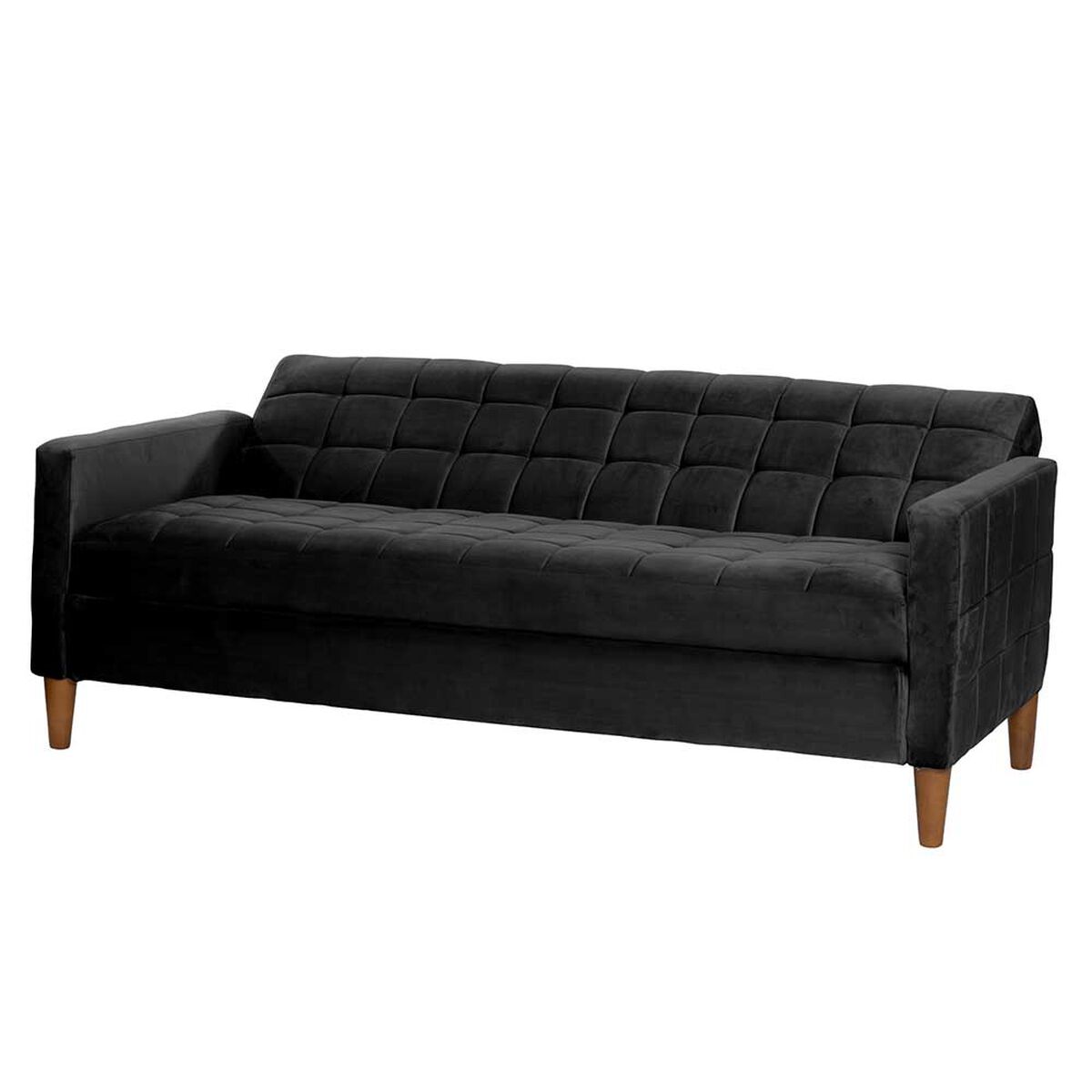 Futón Latam Home Genova Velvet 3 Cuerpos Negro