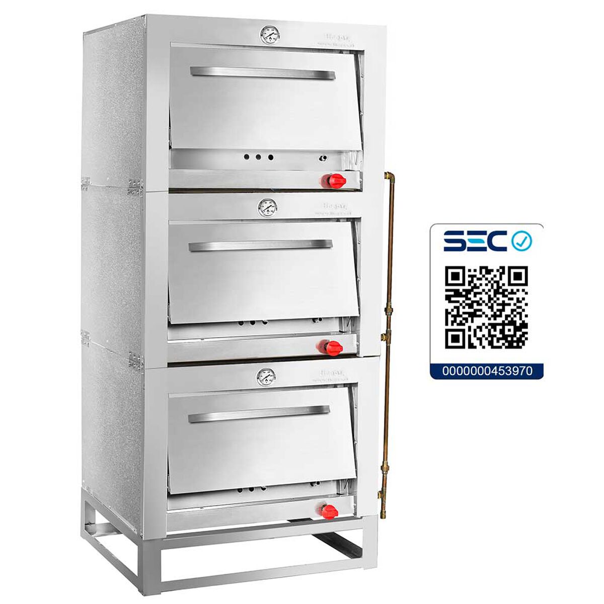 Horno Semi Industrial Ticgas 3 Cámaras Inox 65x65 Gas Licuado