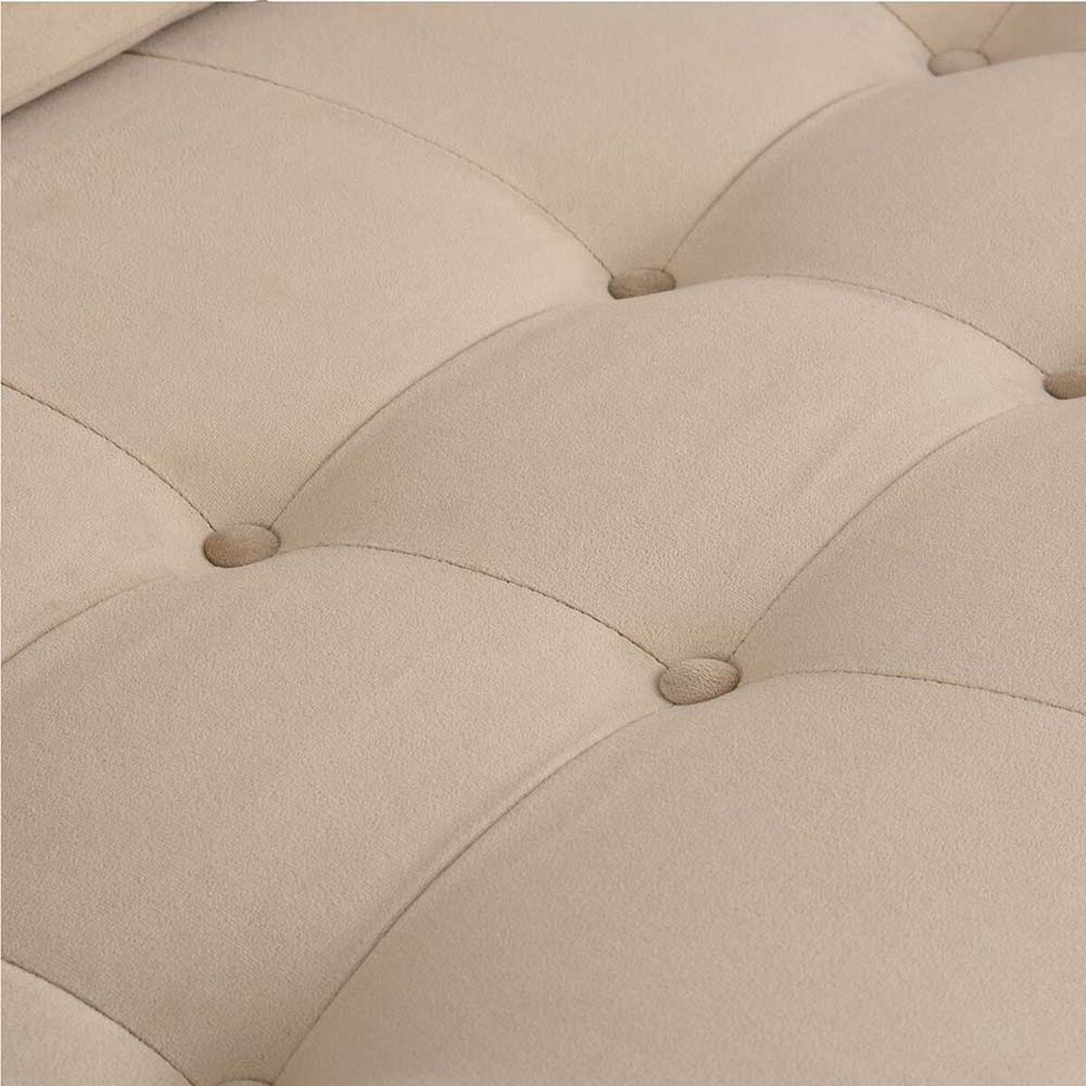 Juego de Living Bodevir Retro  Sofá 3 Cuerpos + Dos Pouf 1 Cuerpo Beige
