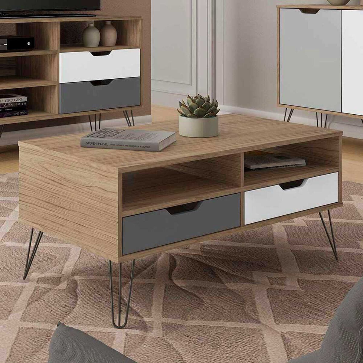 Mesa de Centro Exit Estocolmo Roble Grafito