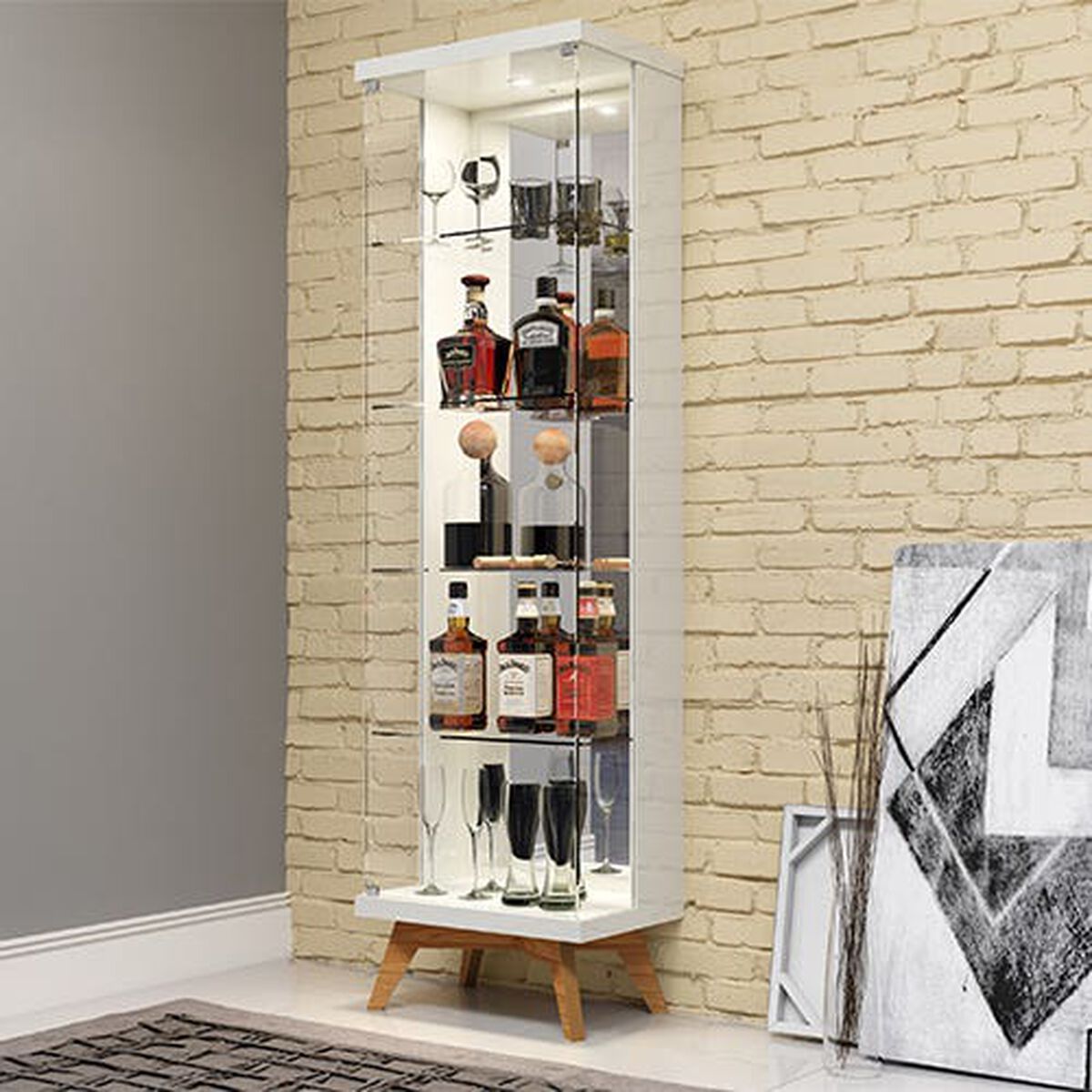 Estante Decocasa 4 Repisas 2 Puertas Off White