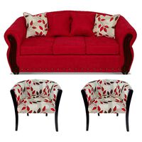 Juego de Living Elegant Detail Bartolucci Sofá 3 Cuerpos + Dos Sillones 1 Cuerpo Crudo