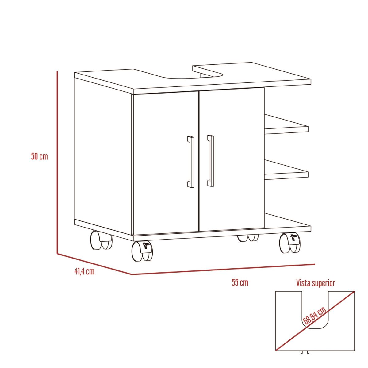 Mueble Lavamanos + Mueble Botiquín+Mueble Optimizador TuHome