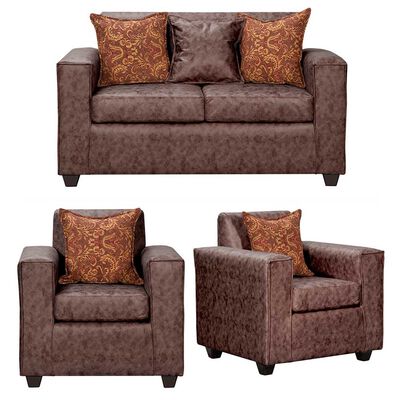 Juego de Living Black Factory Ezeiza Sofá 2 Cuerpos + Dos Sillones 1 Cuerpo Chocolate