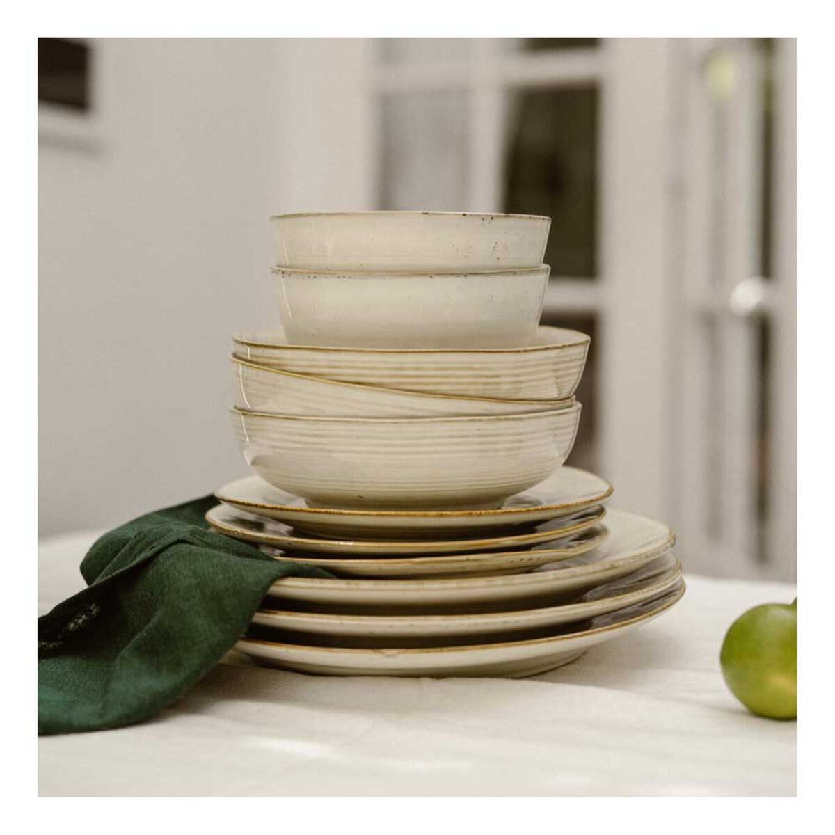 Juego de Vajilla Simplit Siena Cerámica Gres 30 Piezas Beige