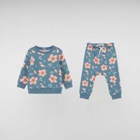 Conjunto Abrigado Chess Baby Celeste, Crudo