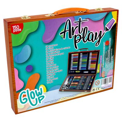 Maleta de Madera con Lápices 150 Piezas GlowUp
