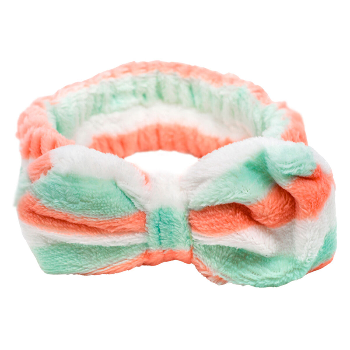 Cintillo Make Up Bow Rayas Verde, Melon Y Blanco  Skinlab