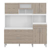 Mueble de Cocina Vekkahome Bisel 8 Puertas 1 Cajón Café Blanco