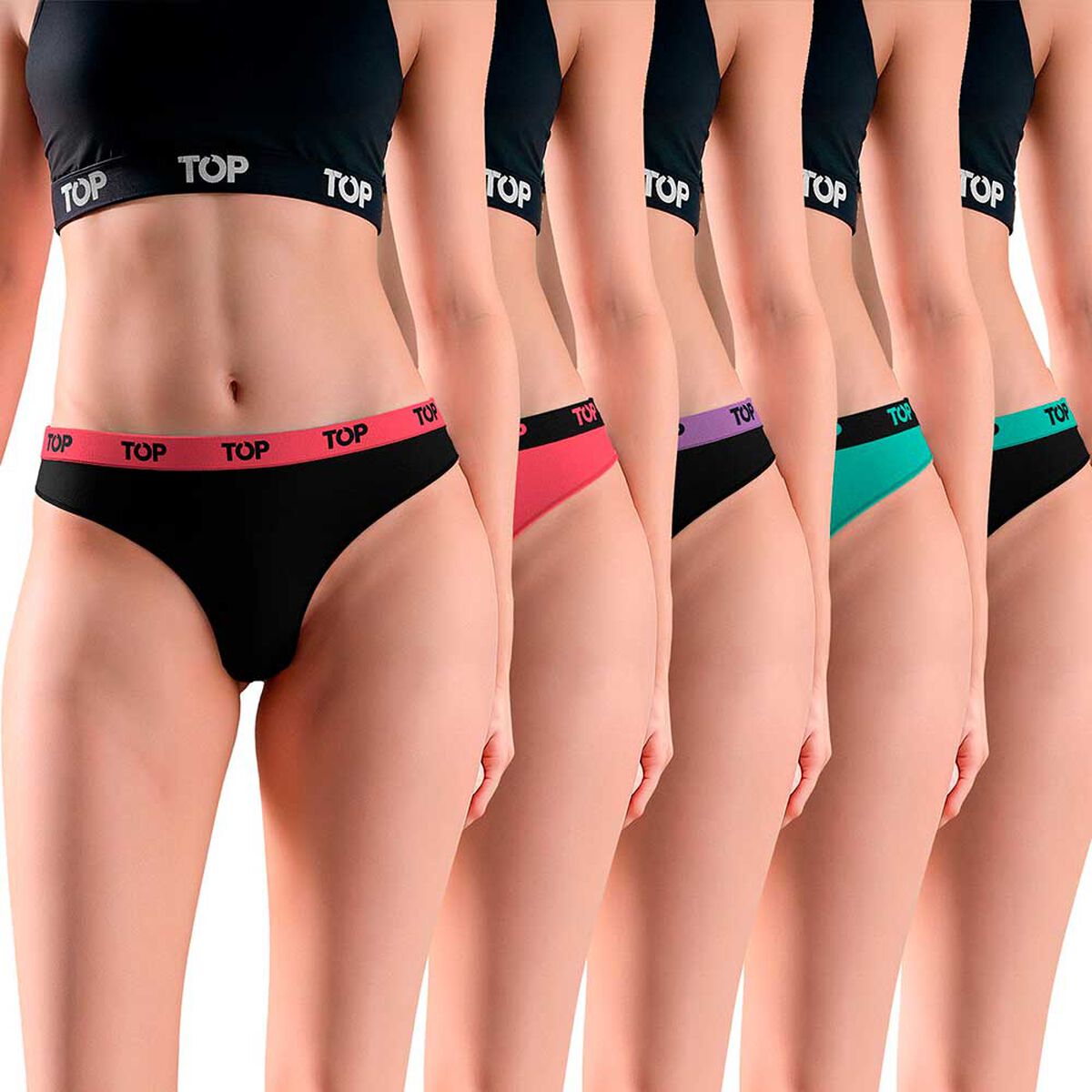Pack 5 Calzón Colaless Mujer Top
