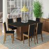 Juego de Comedor Vekkahome Suecia 6 Sillas Negro