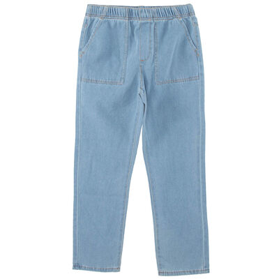 Jeans Pretina Elasticada de Algodón Niño Chess