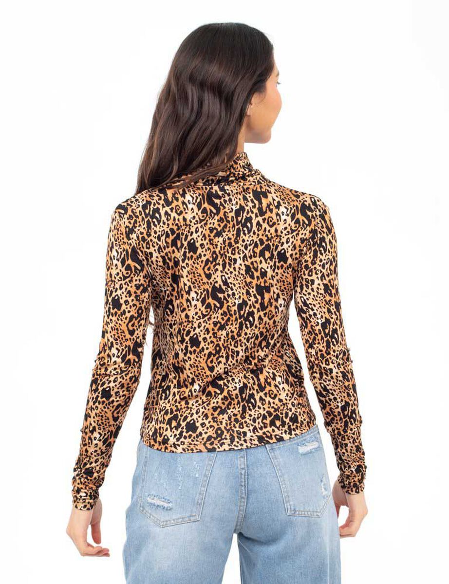 Polera Crop Manga Larga Cuello Tortuga Mujer Icono