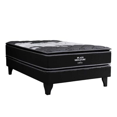 Cama Europea Celta 1,5 Plazas Pocket Black Signature