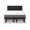 Cama Europea CIC Base Dividida 2 Plazas Anatomic + Respaldo Villarrica Negro