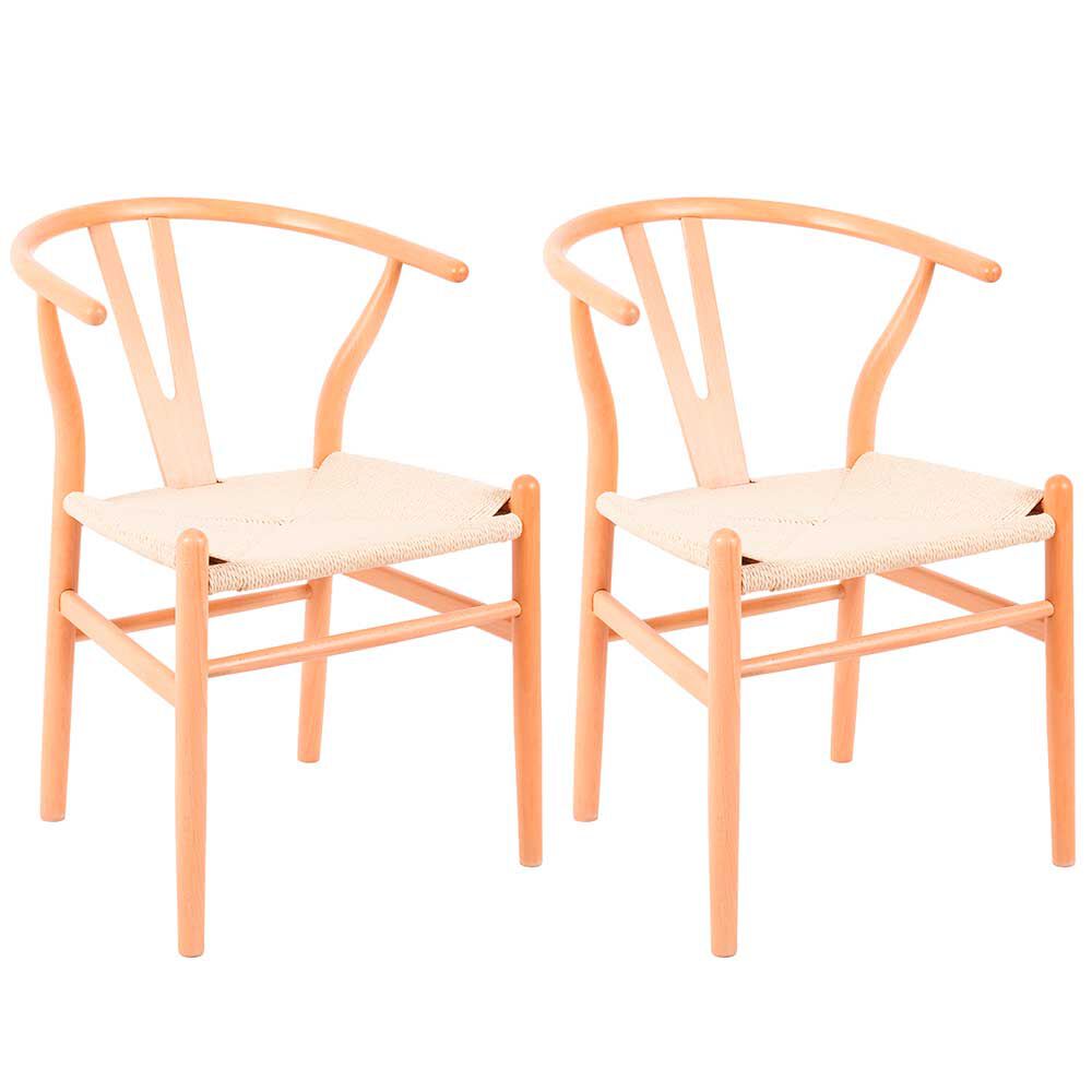 Pack de 2 Sillas Novahus Wishbone Natural