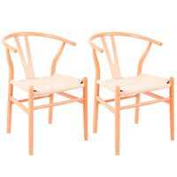 Pack de 2 Sillas Novahus Wishbone Natural