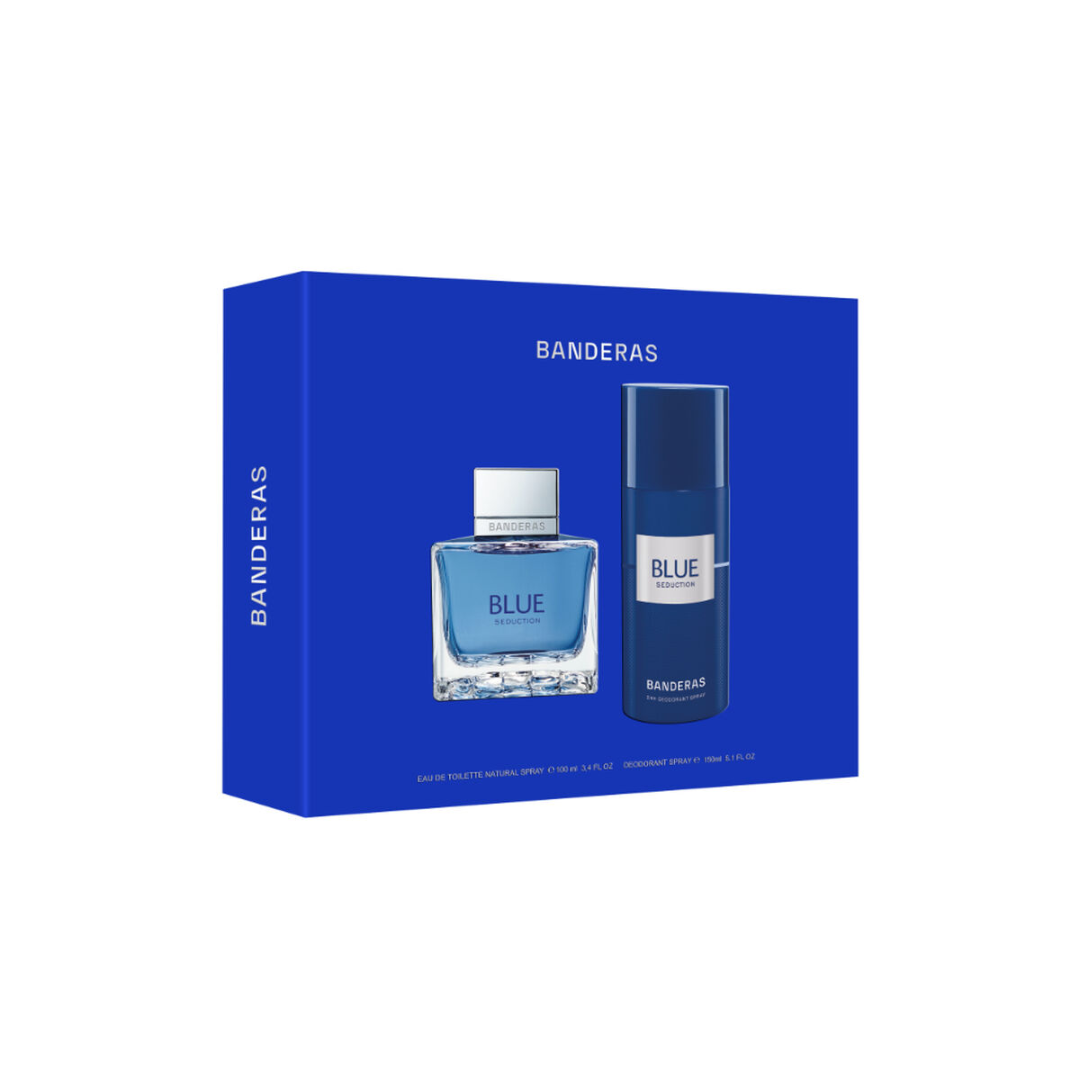 Set Perfume Antonio Banderas Hombre Blue Seduction For Men EDT 100 ml + 24h Desodorante Spray 150 ml