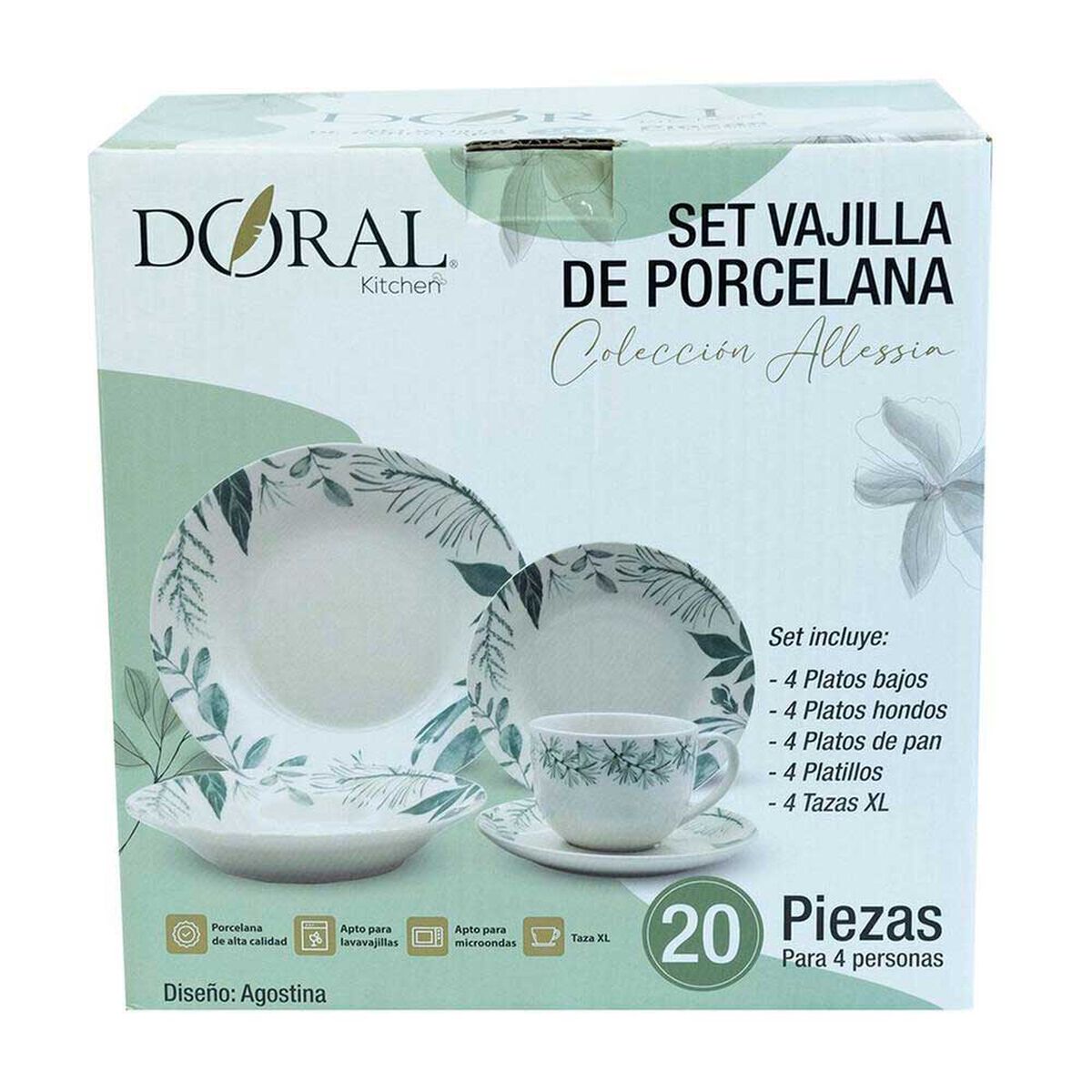 Juego de Vajilla Agostina Doral 20 Piezas