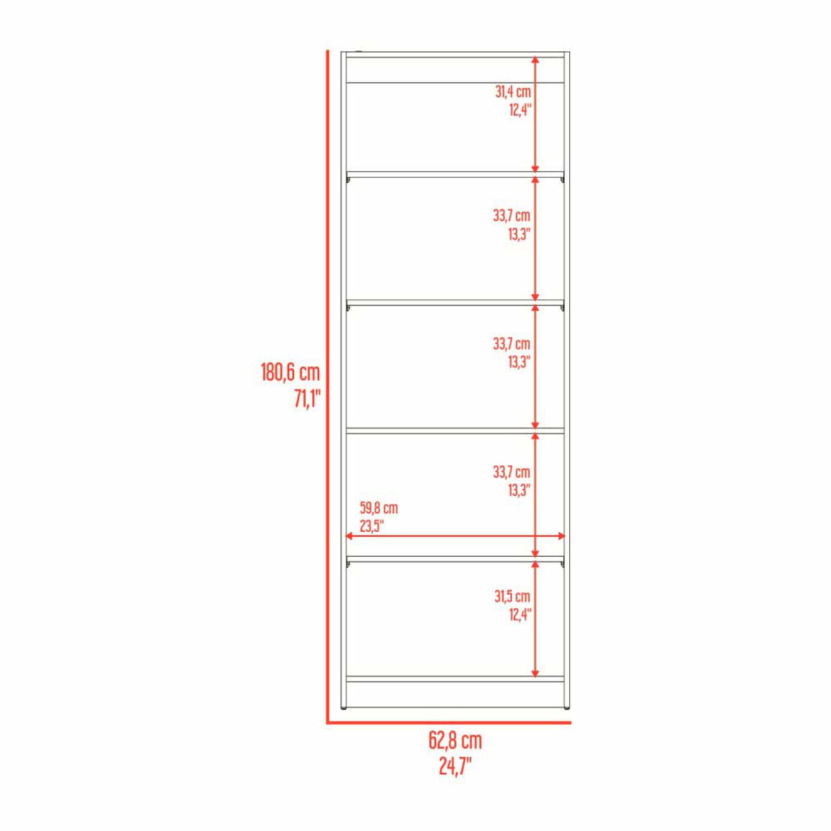 Estante TuHome Home E3 4 Repisas Wengue Fresno Europeo