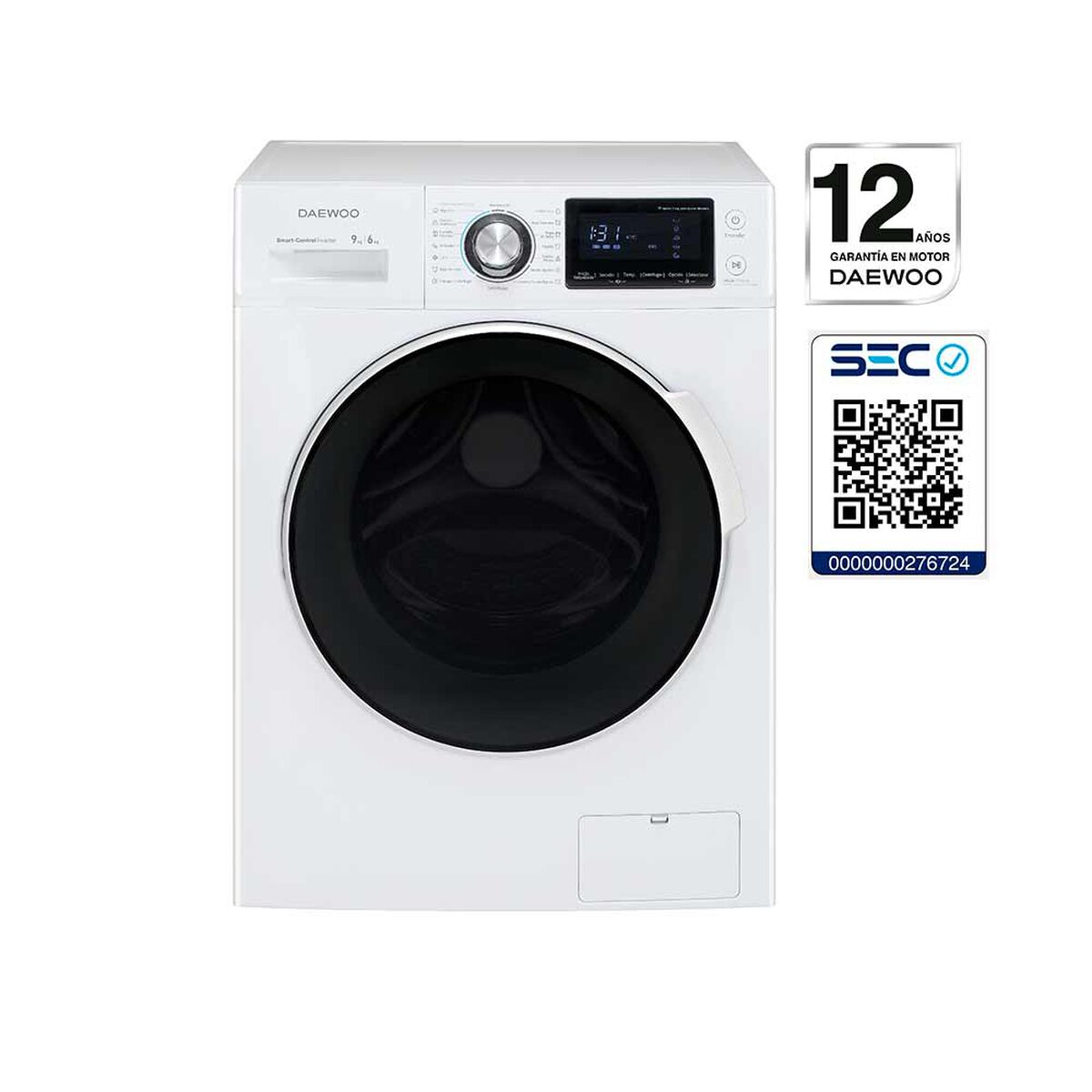 Lavadora Secadora Daewoo DWC-K9630W 9kg / 6kg.