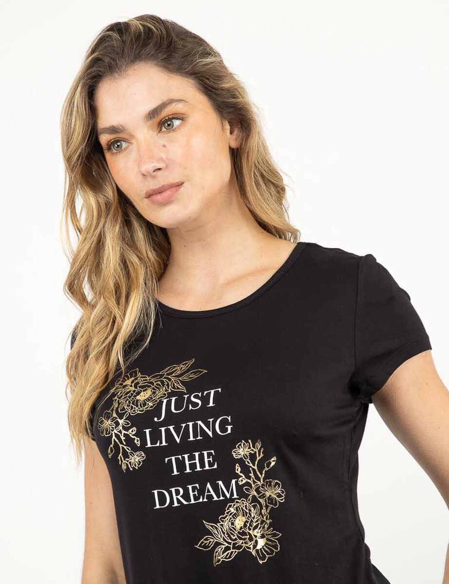 Polera Con Estampado Manga Corta Mujer Zibel