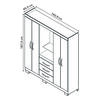 Clóset Home Mobili Cavic 4 Puertas 3 Cajones Blanco Rosa