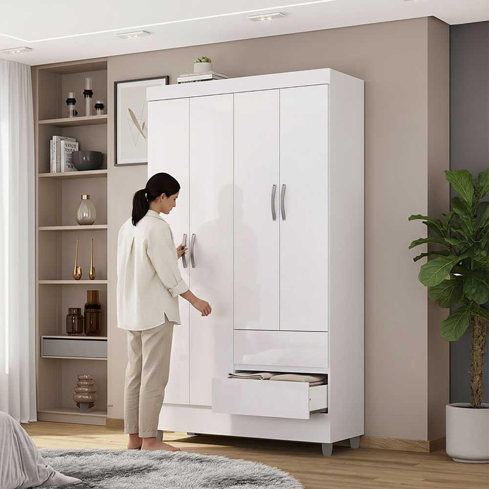Closet Vekkahome Americano 4 Puertas 2 Cajones Blanca | Abc