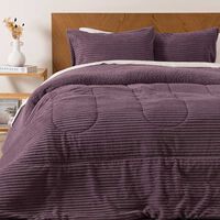 Plumón Mashini Corduroy Coral Sherpa 2 Plazas Morado