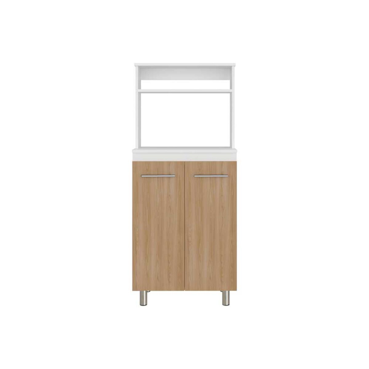 Mueble De Microondas Tuhome Sedona 2 P Blanco Y Fresno Europeo