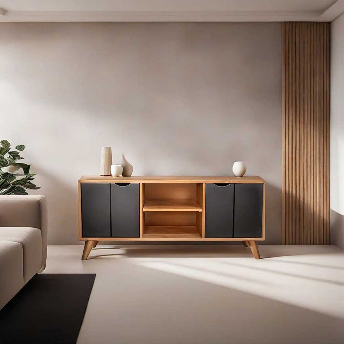 Rack TV Vekkahome Grecia Hasta 43" Café
