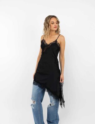 Imagen 1 del producto Vestido Asimétrico Sin Mangas Mujer Icono Negro