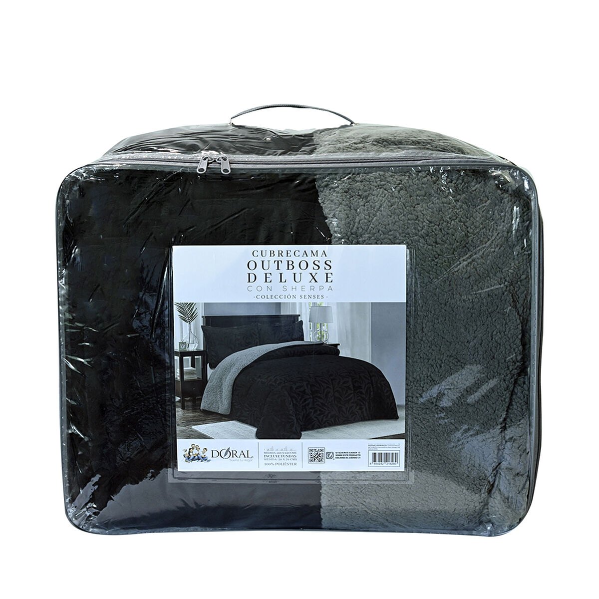 Cubrecama Doral King Negro Outboss Sherpa