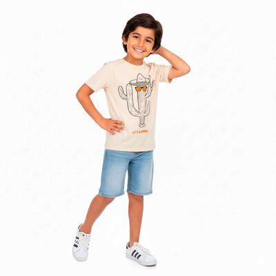 Imagen 1 del producto Polera Manga Corta Niño Cutback Arena, Blanco, Menta, Oliva