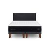 Cama Europea CIC Base Dividida 2 Plazas Súper Premium + Respaldo Villarrica Negro
