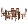 Juego de Comedor Latam Home Pamplona Girona 6 Sillas Cuero Tabaco