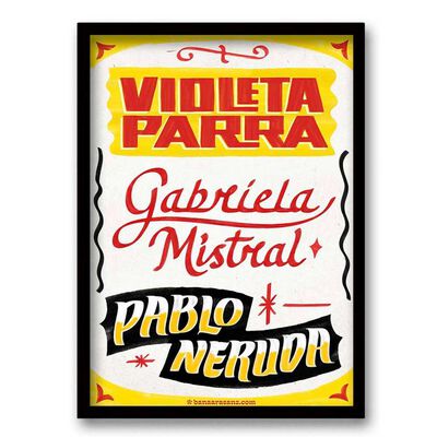 Cuadro Decorativo Retela Poetas 50 x 35 cm