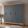 Closet Di Poretti Florida 8 Puertas 4 Cajones Café y Gris