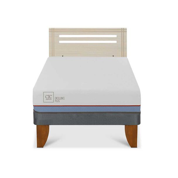 Cama Europea CIC 1,5 Plazas Excellence Plus + Respaldo Munich Alpino