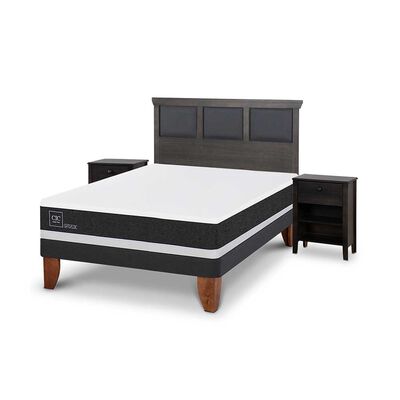 Imagen 2 del producto Cama Europea CIC 2 Plazas Ortopedic + Respaldo + 2 Veladores Torino