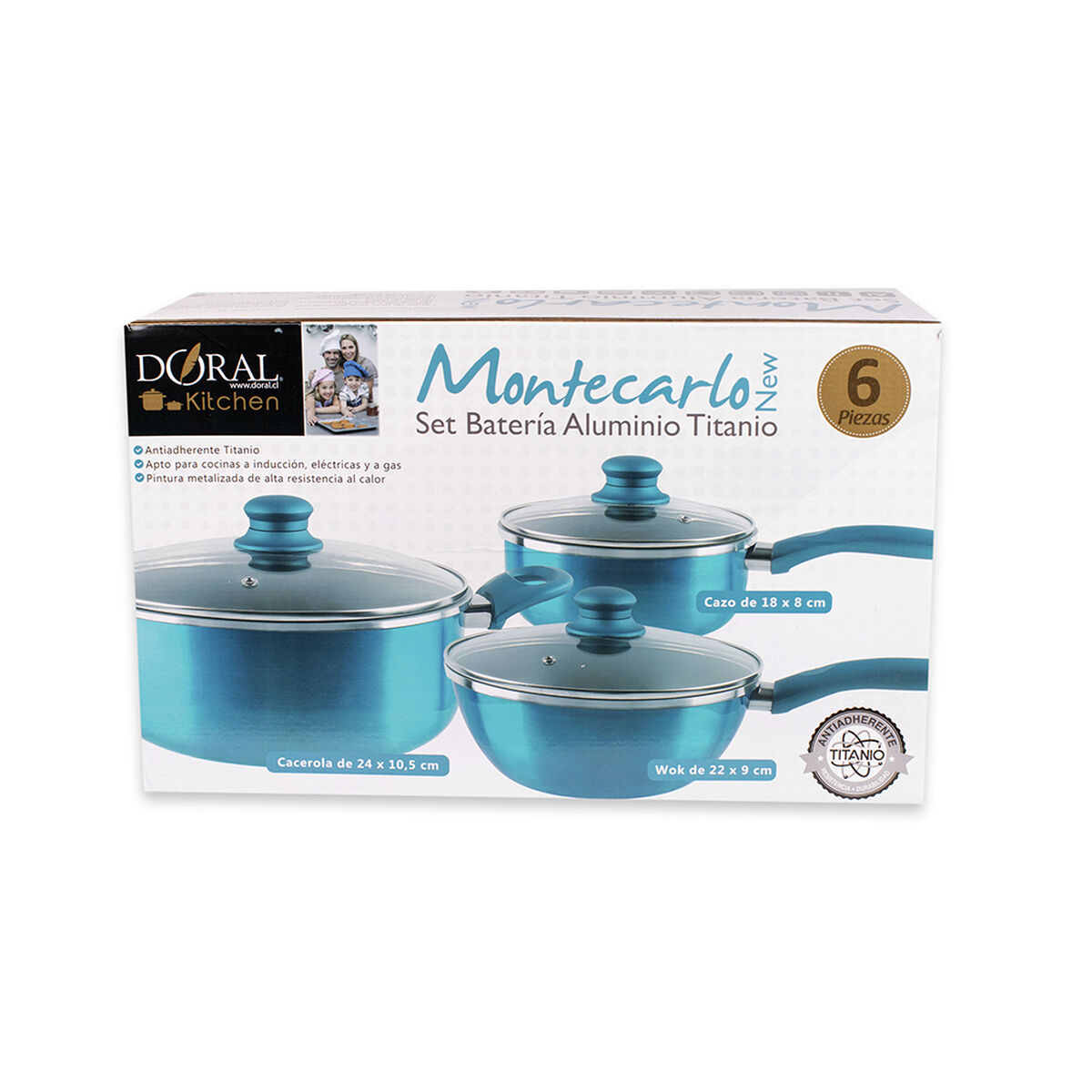 Batería Doral New Montecarlo Acero Inoxidable 6 Piezas