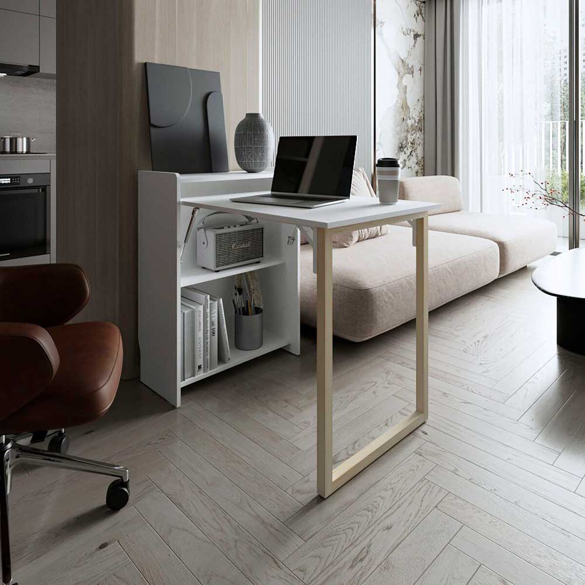 Escritorio Plegable Tuhome Lesli Blanco&nbsp;