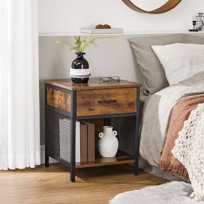 Velador TuHome Metalwood 1 Cajón