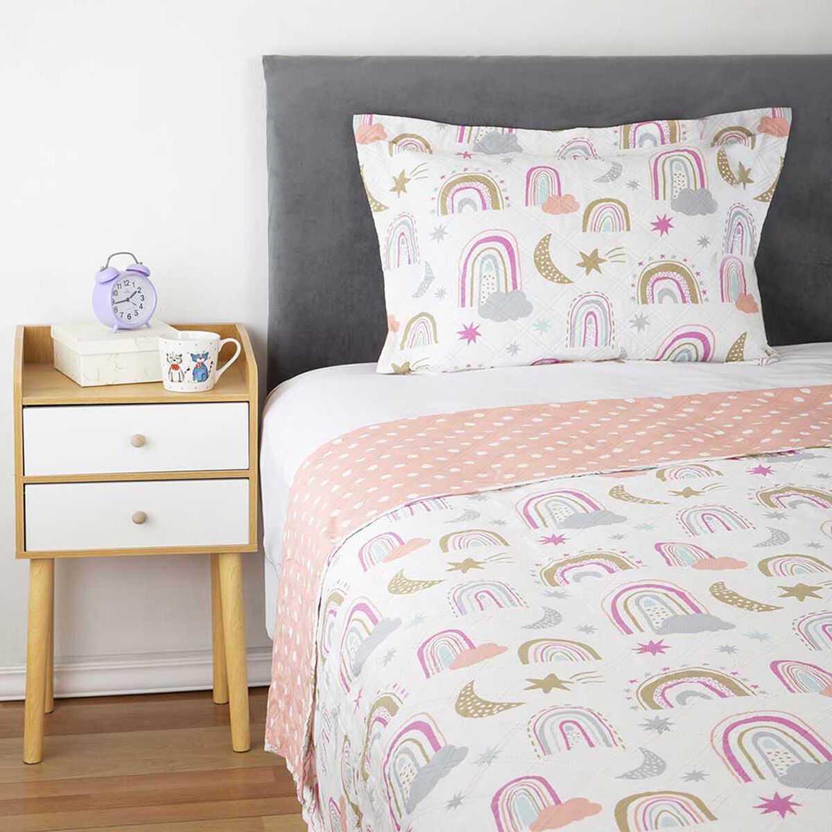 Cubrecama Infantil Estampado Casanova Kids 1,5 Plazas Rainbow