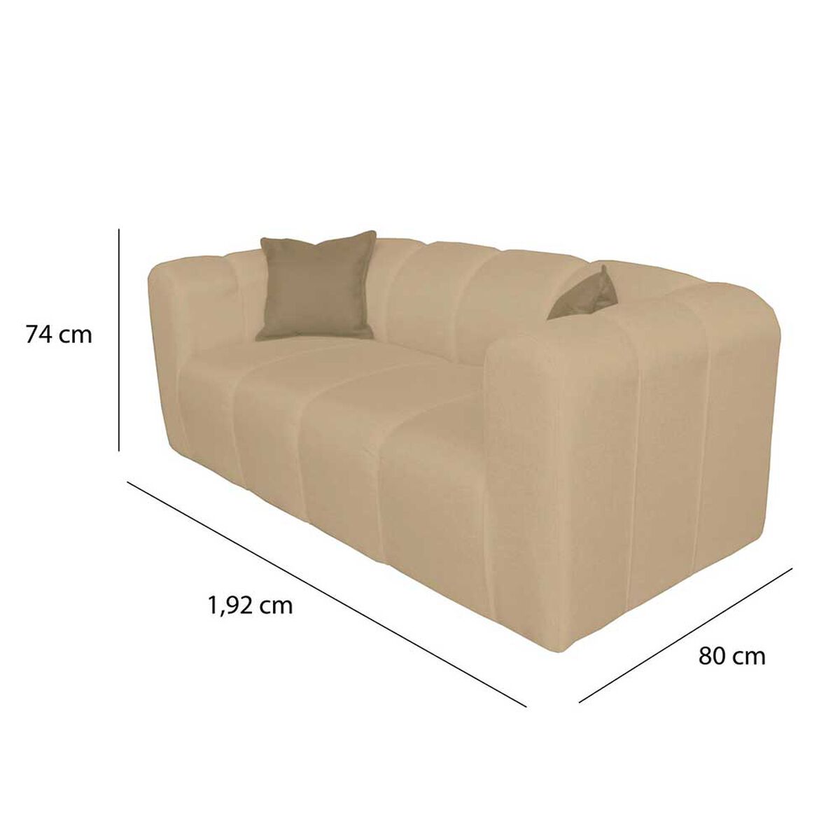 Juego de Living Muebles MYM Leonol Sof&aacute; 3 Cuerpos + Dos Sillones 1 Cuerpo Beige